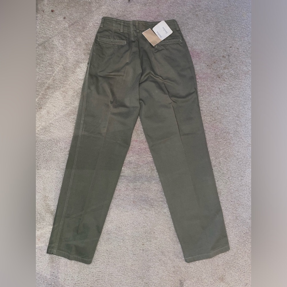Armani Jeans Khaki Pants Mens Size 30/34 Olive Green Flat Front Casual Cotton‍‍‍ - Picture 8 of 11